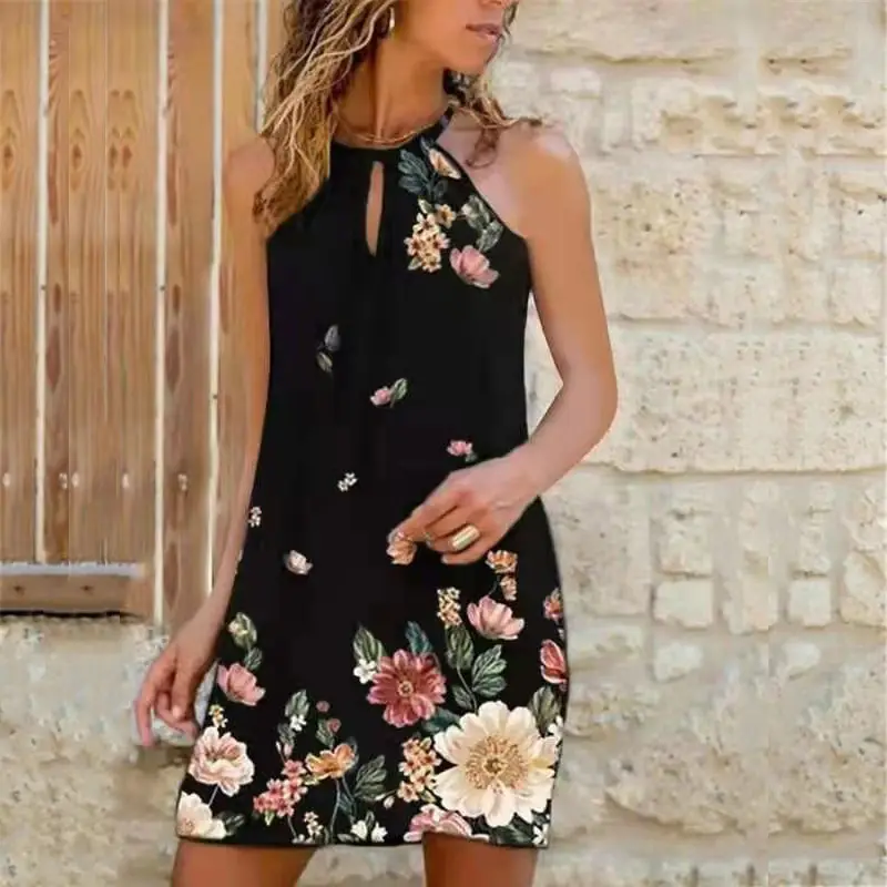2022 Printed Halterneck Dress for Women - Image 2