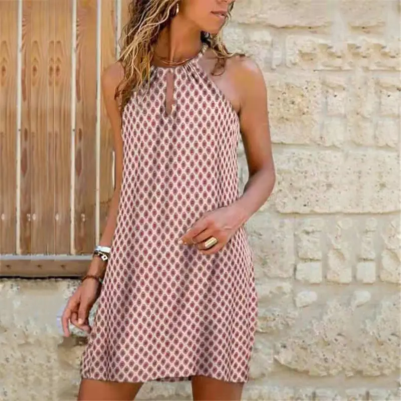 2022 Printed Halterneck Dress for Women - Image 6