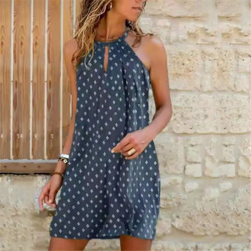 2022 Printed Halterneck Dress for Women - Image 9