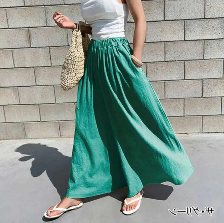 Wide Leg Pants for Women 2025 Cotton Yellow - Image 11