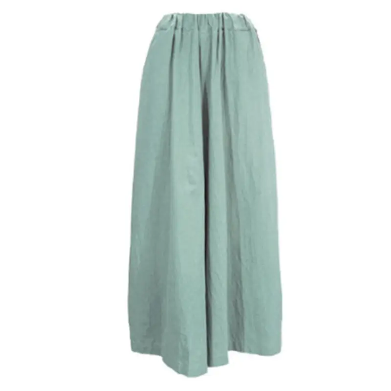 Wide Leg Pants for Women 2025 Cotton Yellow - Image 5