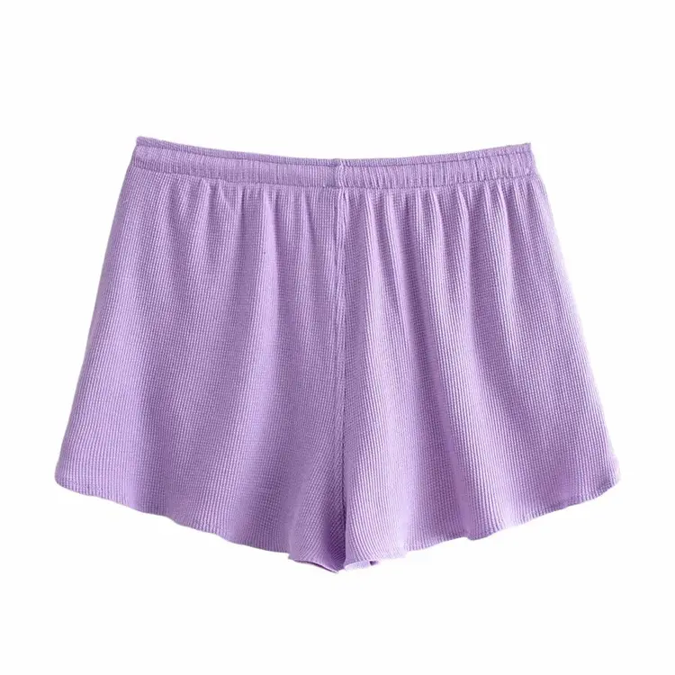Women's Wide Leg Casual Shorts Black Grey Purple - Image 4