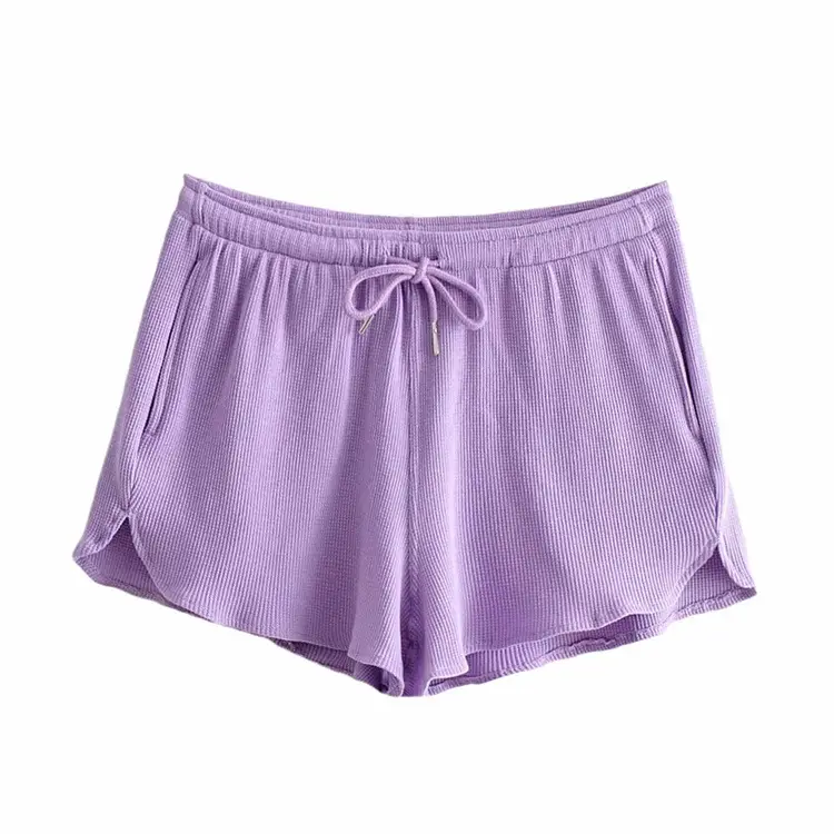 Women's Wide Leg Casual Shorts Black Grey Purple - Image 5