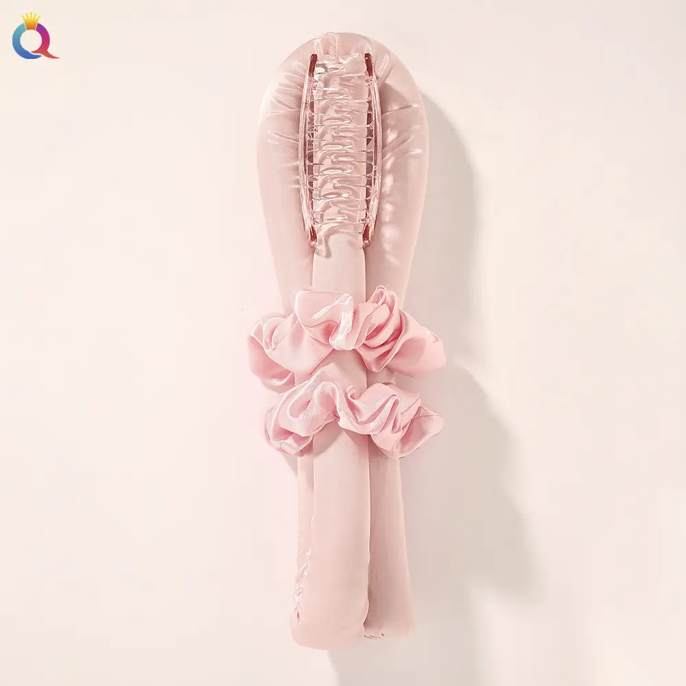New rubber rod-pink (curling iron +2 hair bands +1 hair clip)