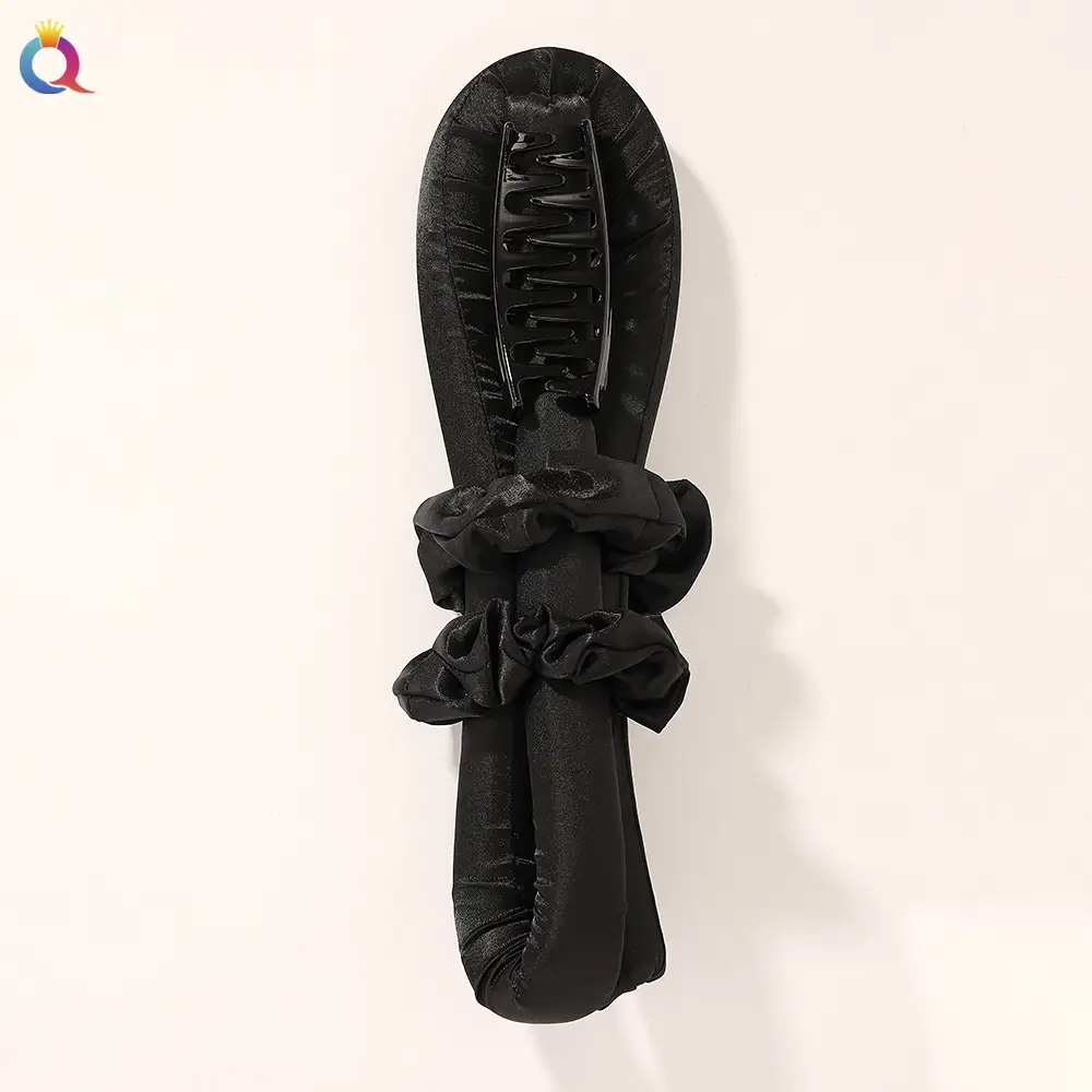 New rubber rod-Black (curling iron +2 hair bands +1 hair clip)