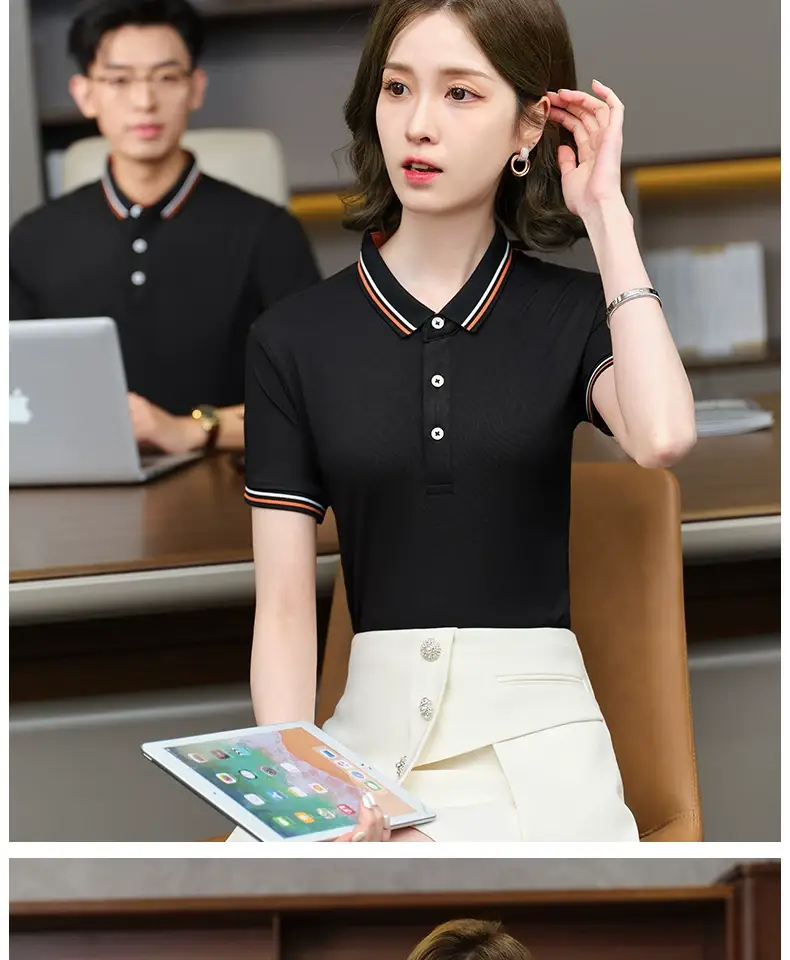 Men White Polo Shirt with Embroidered Collar — feature 40