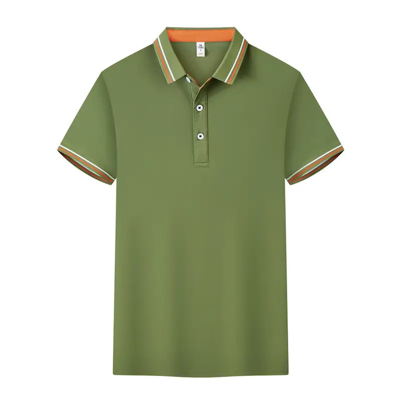 Men White Polo Shirt with Embroidered Collar - Image 2