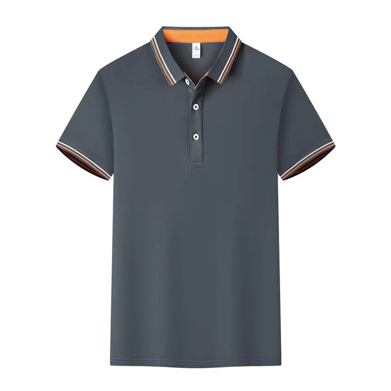Men White Polo Shirt with Embroidered Collar - Image 4