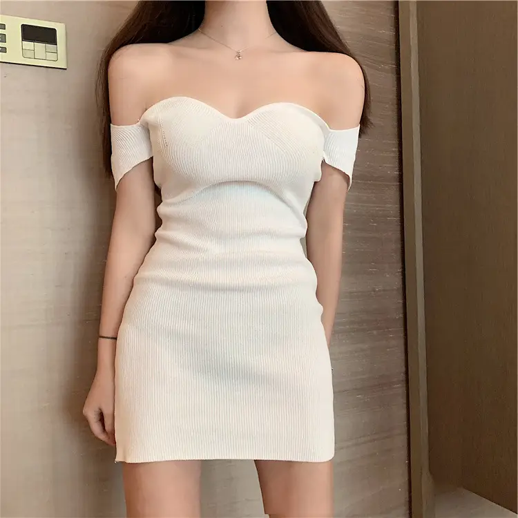 Black Knit Goddess Style Dress 5516 — feature 14