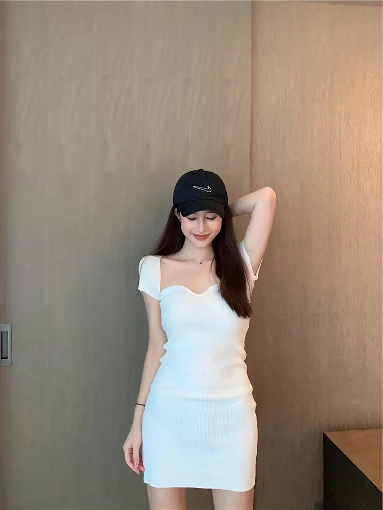 Black Knit Goddess Style Dress 5516 — feature 15