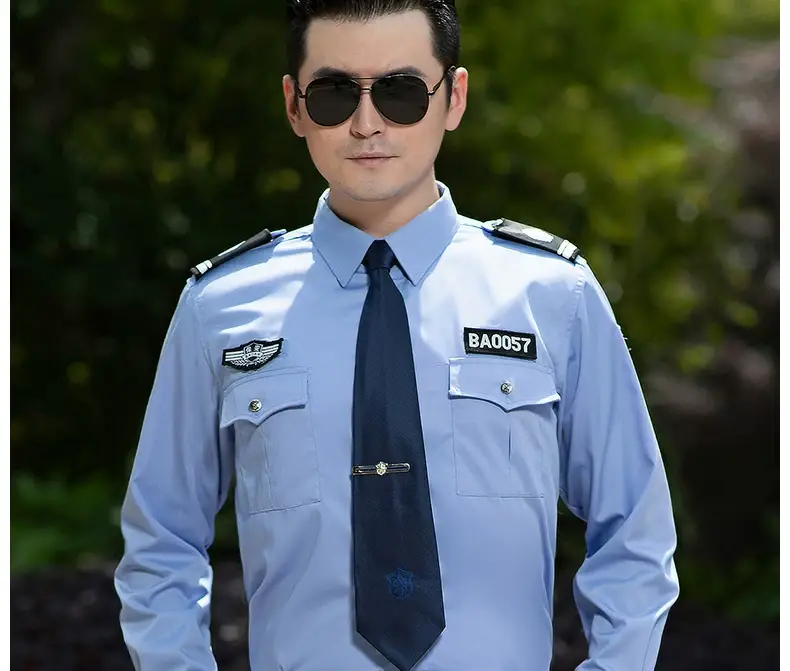 Men Blue Short Sleeve Security Uniform Shirt 2011 — feature 17