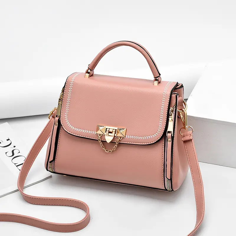 Pink Leather Shoulder Bag for Women 2021 - Image 4