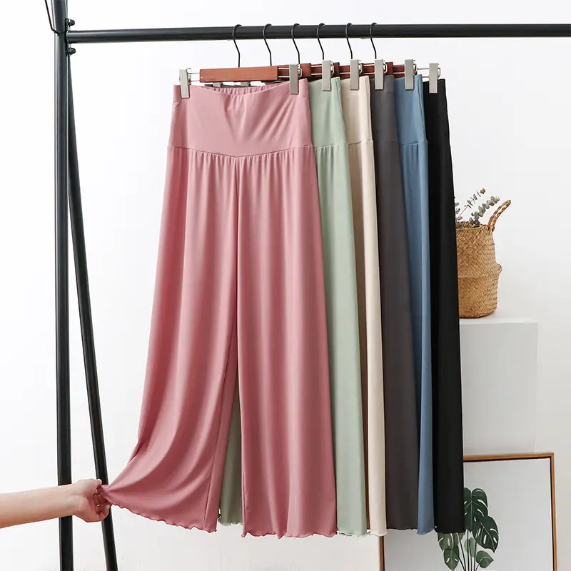 Women's Copper Ammonia Silk Wide Leg Pants Summer - Image 7