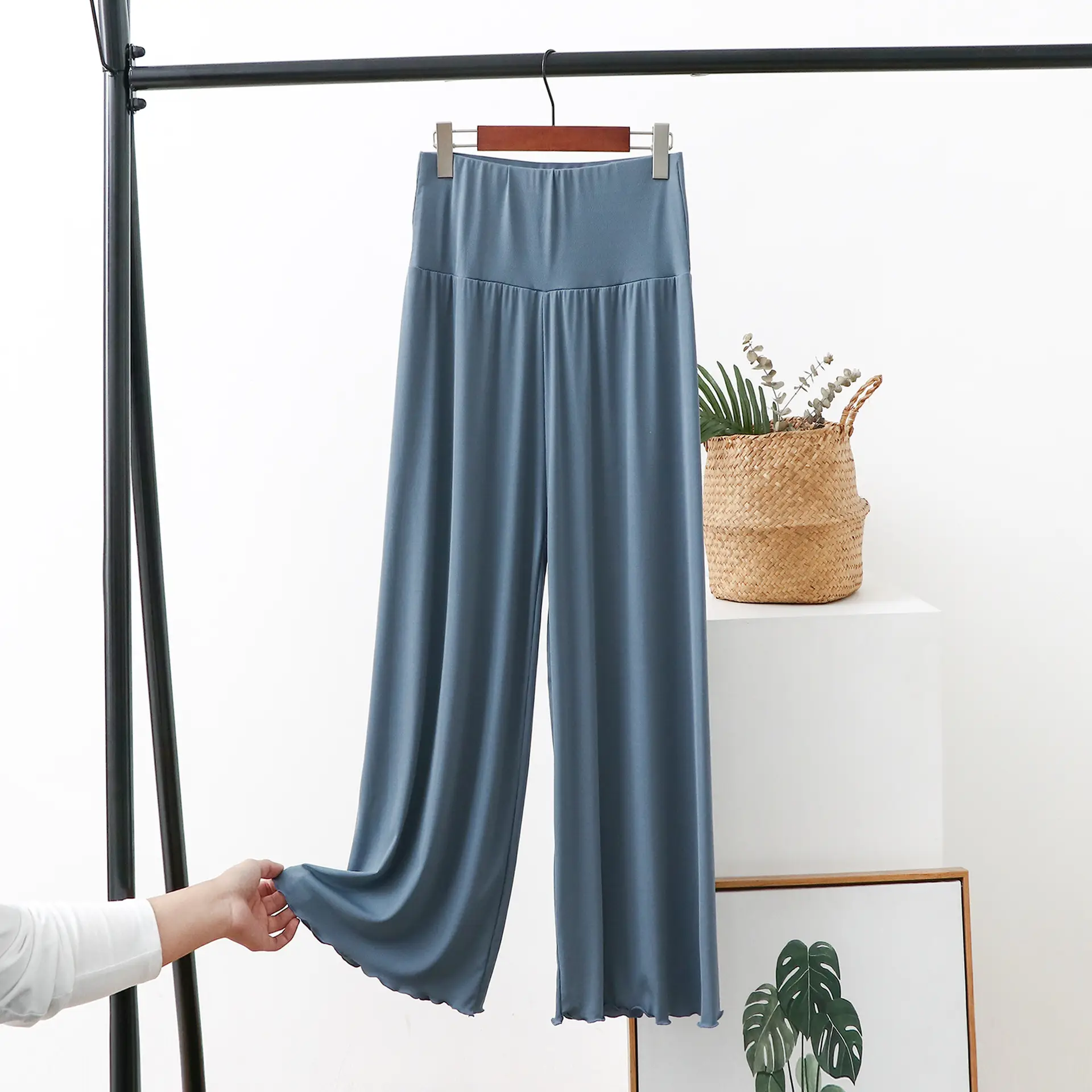 Women's Copper Ammonia Silk Wide Leg Pants Summer - Image 3