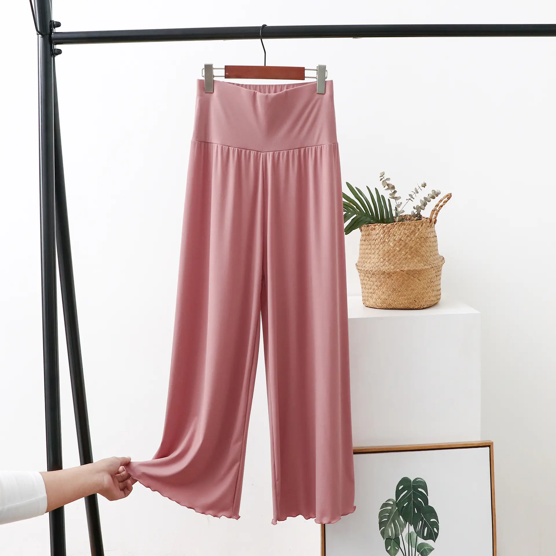 Women's Copper Ammonia Silk Wide Leg Pants Summer - Image 4