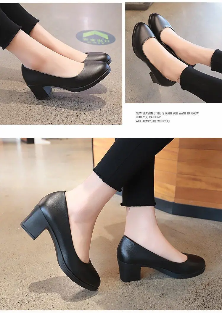 Black Square Heel Women's Formal Shoes — feature 12