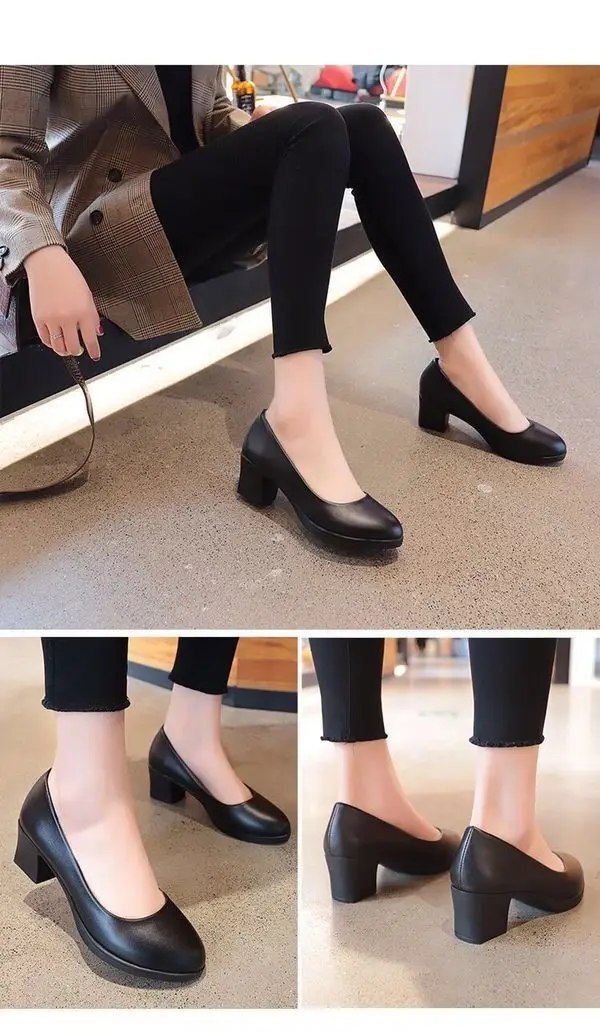 Black Square Heel Women's Formal Shoes — feature 9