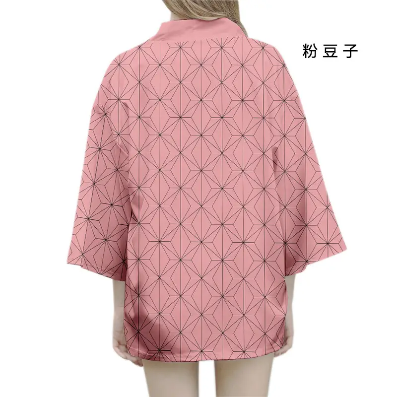 Ghost Extinguishing Blade Cos Kimono Coat with Feather Woven Design - Image 10
