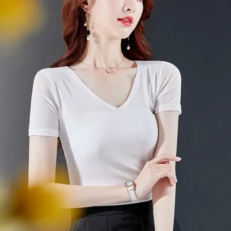 Black Korean Style Women's Top Sleeve T-Shirt 2021 - Image 89