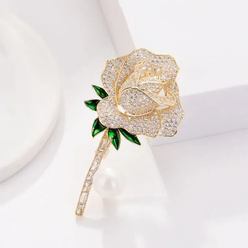 Luxury Zircon Rose Brooch for Women - Image 10