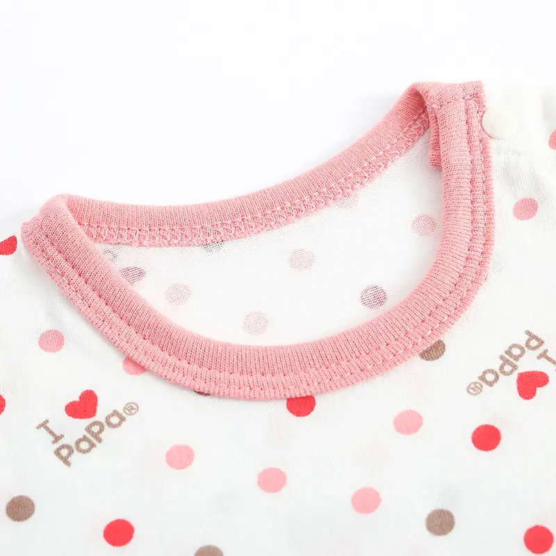 Baby Summer Wrap Fart Clothes Pink Cotton Long Sleeve - Image 4