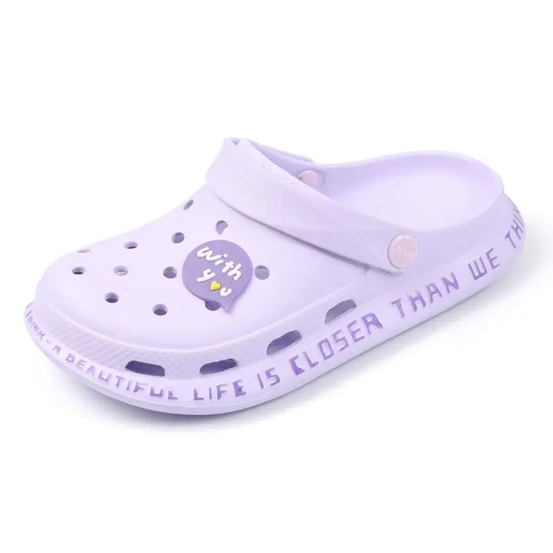 Women White Cut Out Clogs Summer Sandals 1823