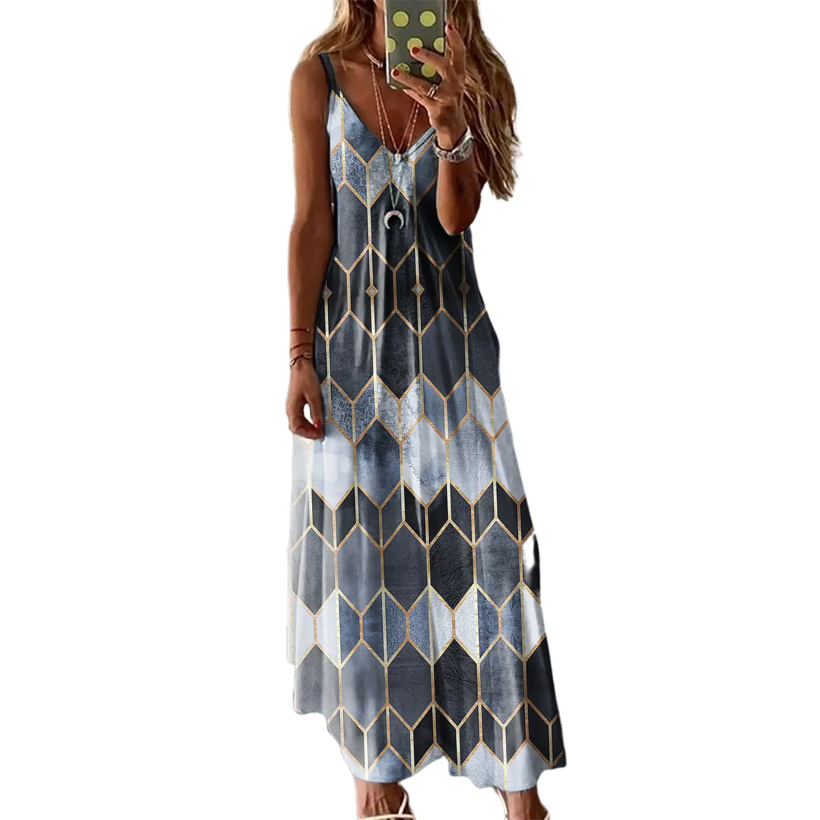 2026 Printed Camisole Long Dress Women Summer Casual - Image 13