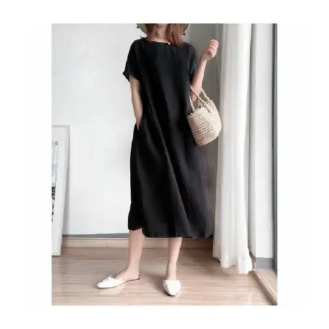 Women Loose Slim Summer Dress White 2021 - Image 8