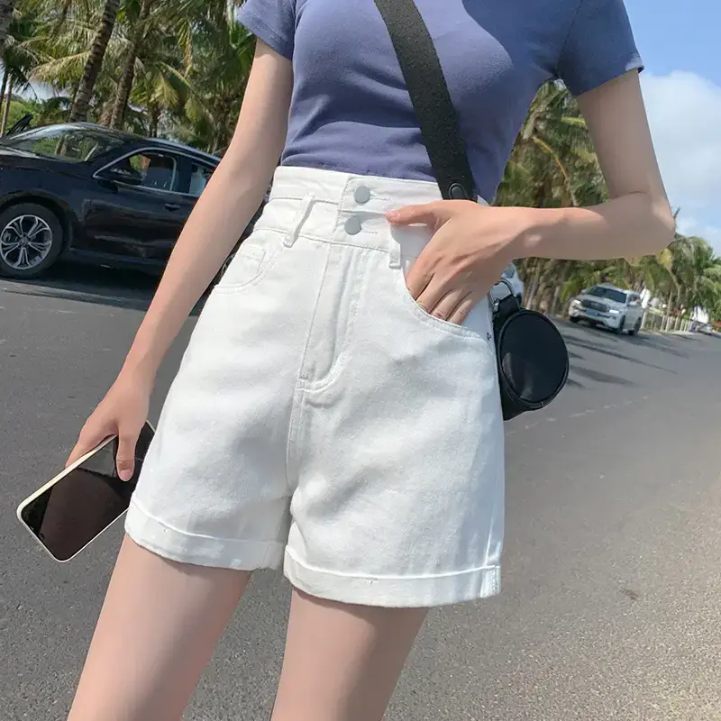 Women Denim Shorts Ultra High Waist 2022 Summer - Image 4