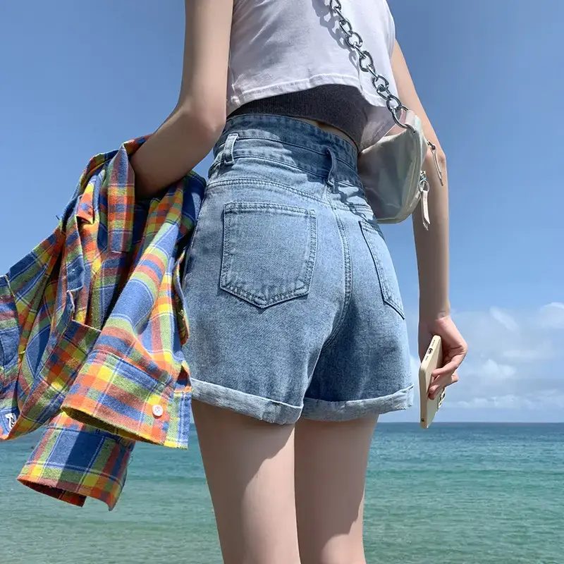 Women Denim Shorts Ultra High Waist 2022 Summer - Image 7