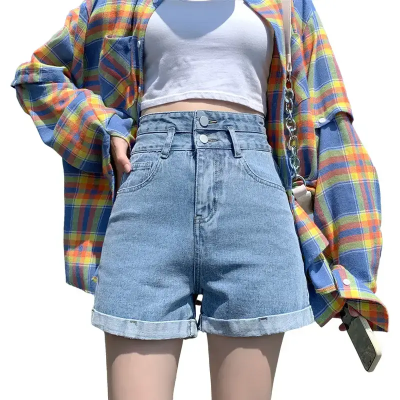 Women Denim Shorts Ultra High Waist 2022 Summer - Image 8