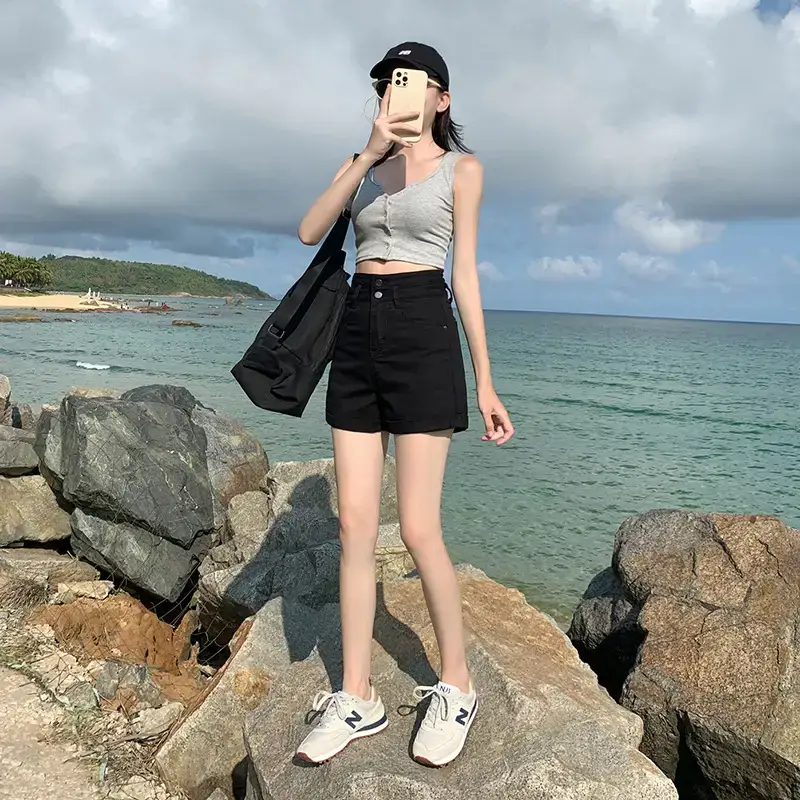 Women Denim Shorts Ultra High Waist 2022 Summer - Image 2