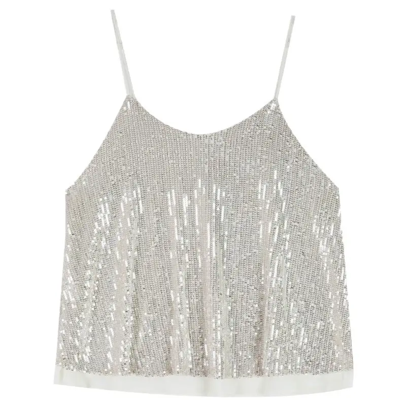 Summer Sparkling Sequins V-Neck Camisole Women - Image 9
