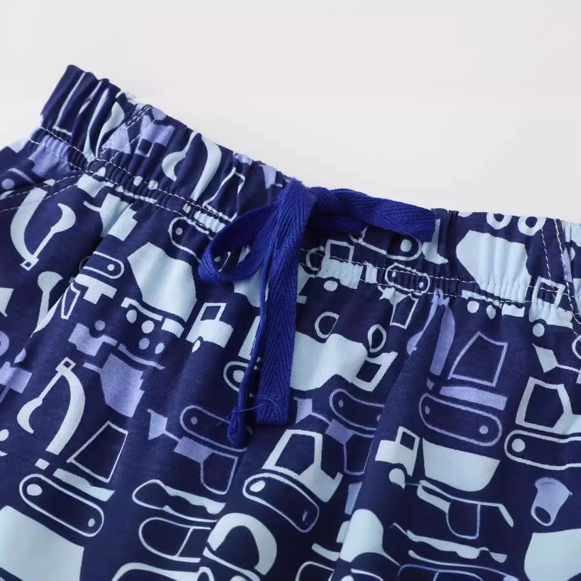 2025 Summer Boys Shorts Set Blue Truck Print - Image 5