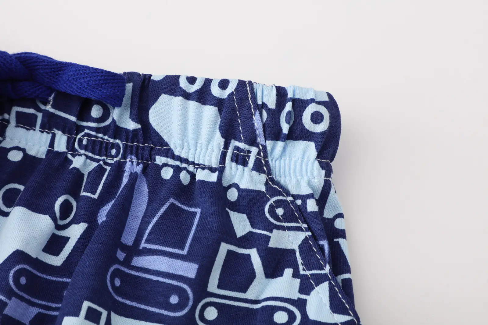 2025 Summer Boys Shorts Set Blue Truck Print — feature 10