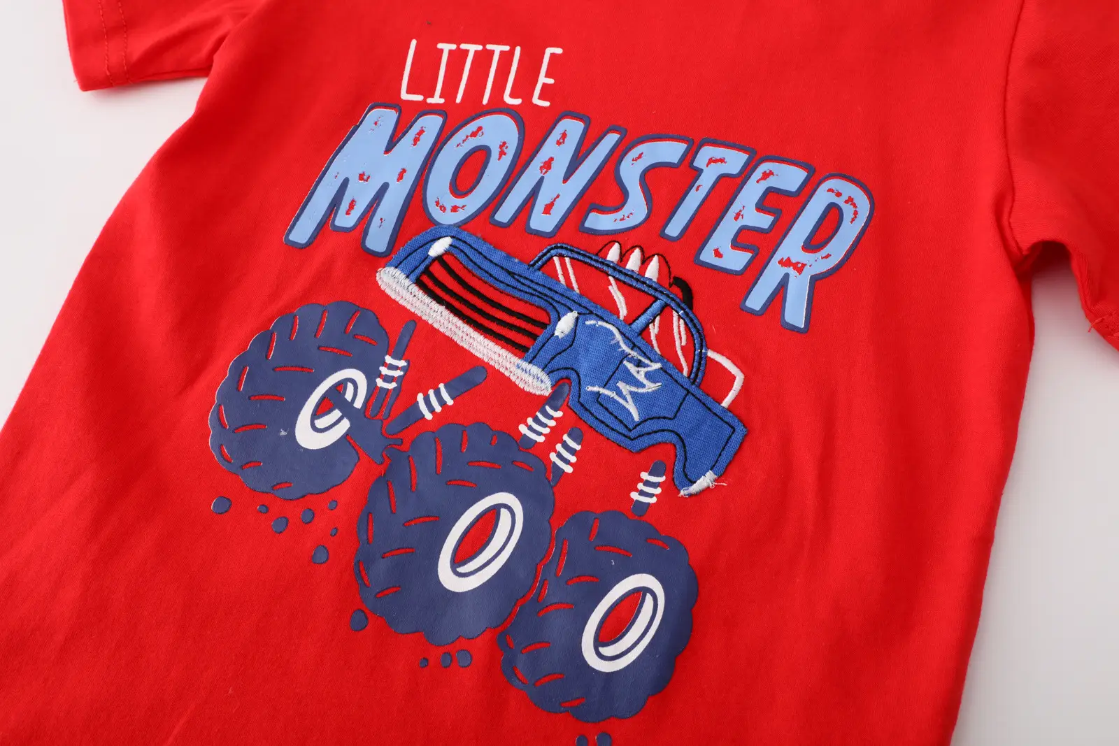 2025 Summer Boys Shorts Set Blue Truck Print — feature 4