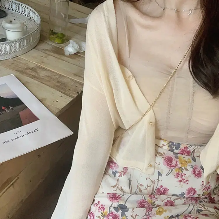 Women Long Sleeve Knitted Cardigan Summer Beach Wear