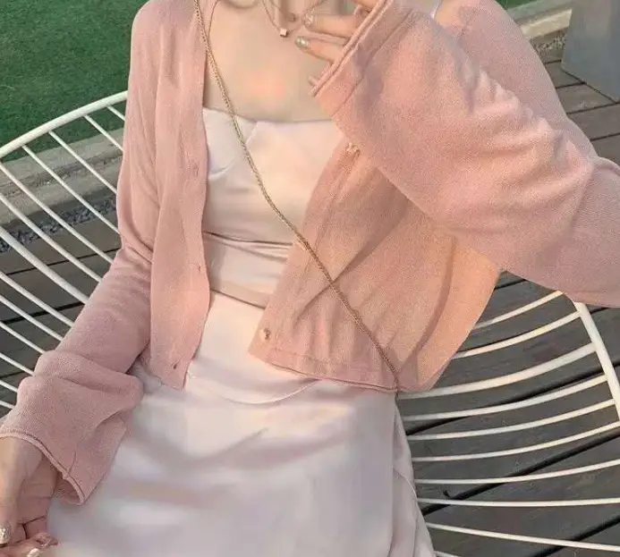 Women Long Sleeve Knitted Cardigan Summer Beach Wear — feature 4