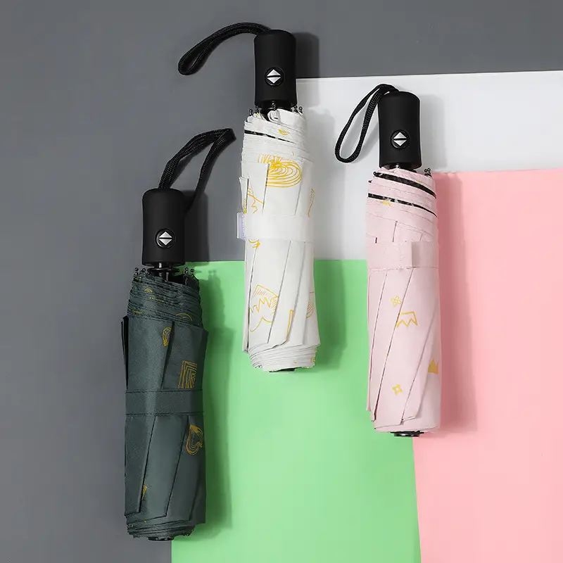 Purple Full-Automatic Folding Umbrella for Women