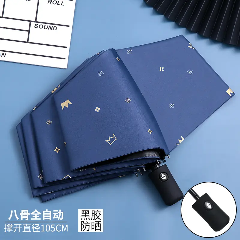 Purple Full-Automatic Folding Umbrella for Women