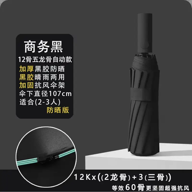 Purple Full-Automatic Folding Umbrella for Women