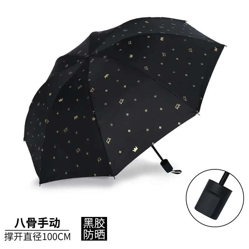 Purple Full-Automatic Folding Umbrella for Women