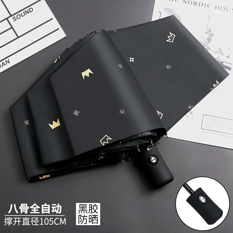 Purple Full-Automatic Folding Umbrella for Women