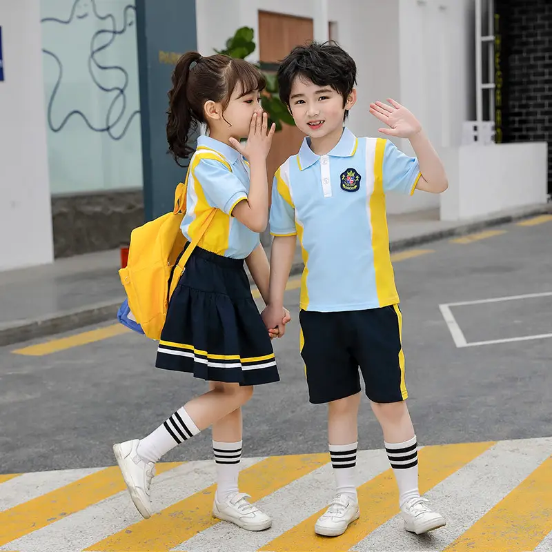 Men Summer 2-Piece Athletic Suit Light Blue Yellow Shorts - Image 5