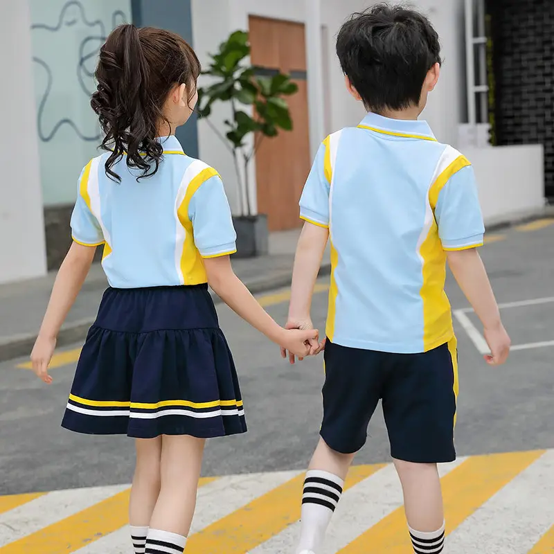 Men Summer 2-Piece Athletic Suit Light Blue Yellow Shorts - Image 7