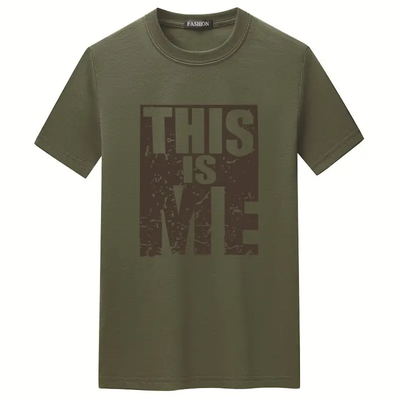 Men Orange Printed T-Shirt Short Sleeve Loose Fit - Image 17