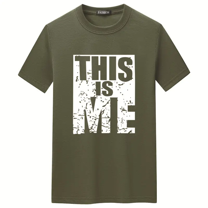 Men Orange Printed T-Shirt Short Sleeve Loose Fit - Image 11