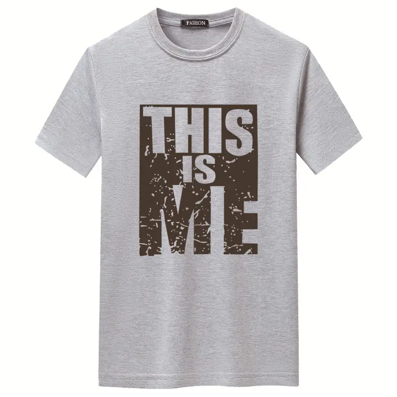 Men Orange Printed T-Shirt Short Sleeve Loose Fit - Image 2