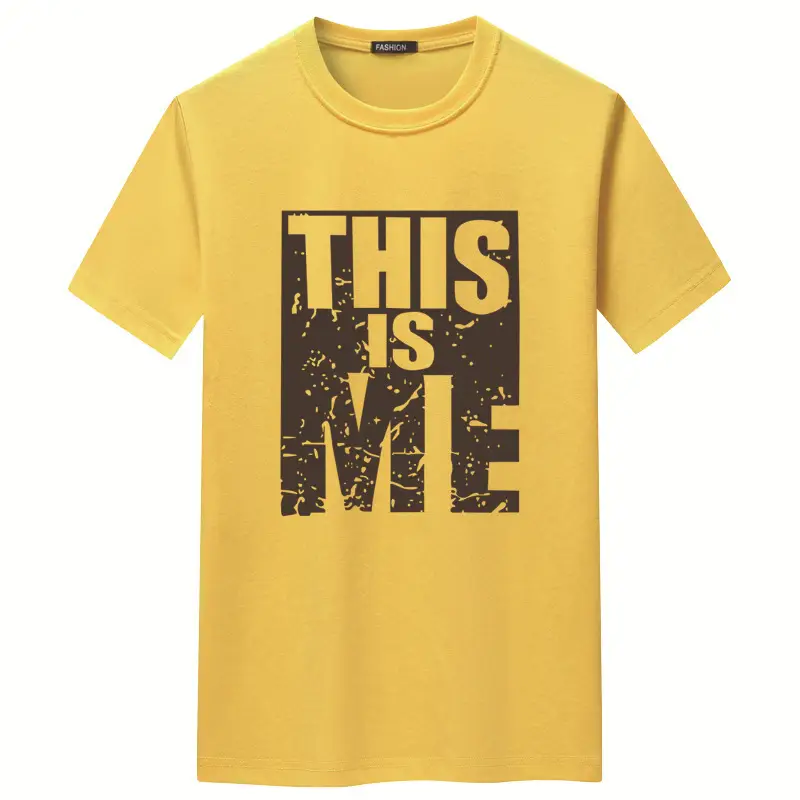 Men Orange Printed T-Shirt Short Sleeve Loose Fit - Image 4