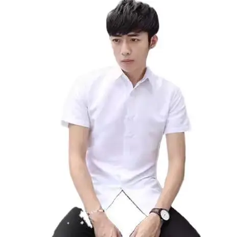 Men's White Slim Fit Short Sleeve Shirt - Image 11